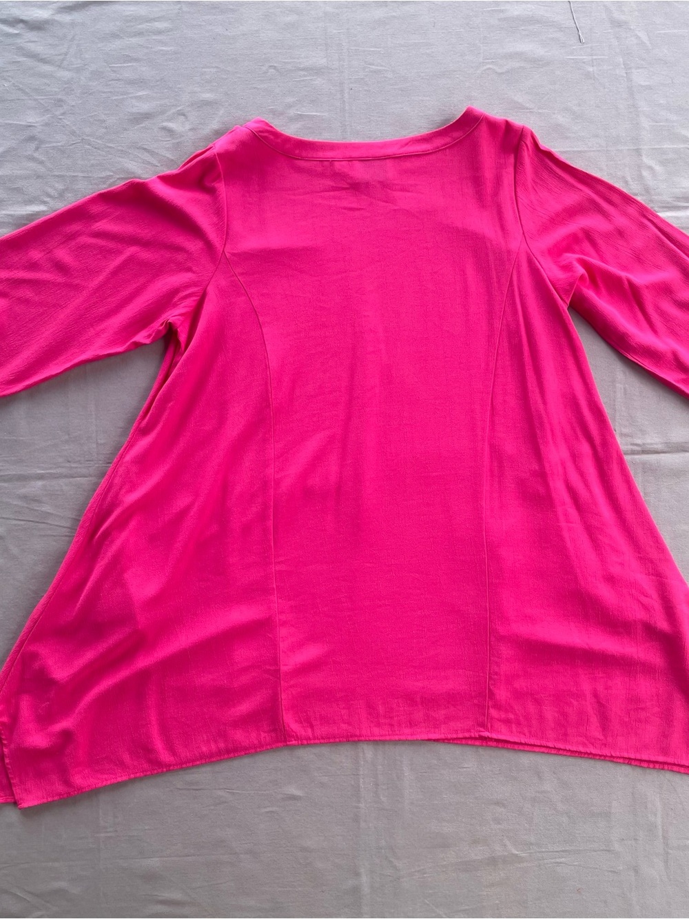Linea Louis Dell'Olio top size XL hot pink elbow-sleeve swing tunic flowy GUC - Picture 11 of 11